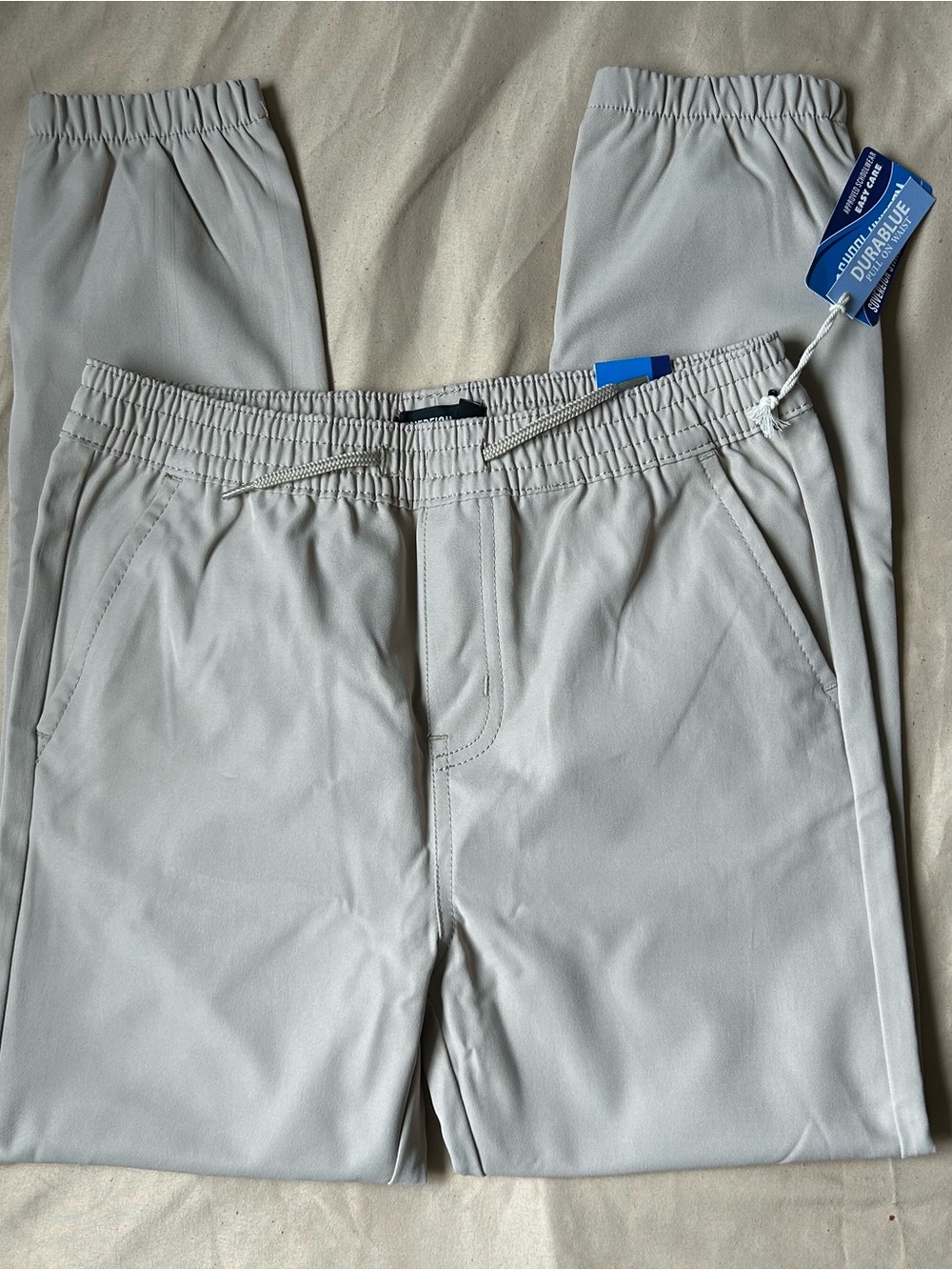 Kids Khaki Elastic Joggers